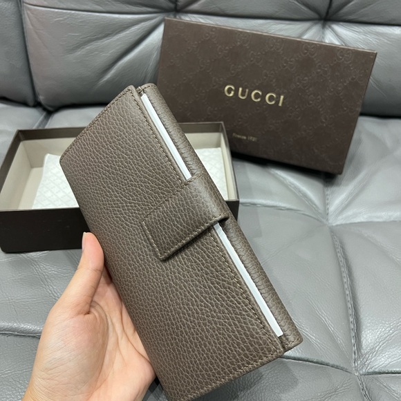 Brand New With Box Gucci Leather Continental Wallet Gray - Picture 6 of 10